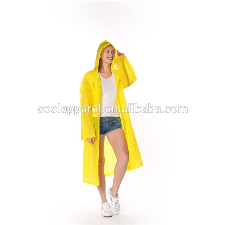 New Design adult recycled raincoat one piece EVA 0.18mm transparent plastic raincoat for adult