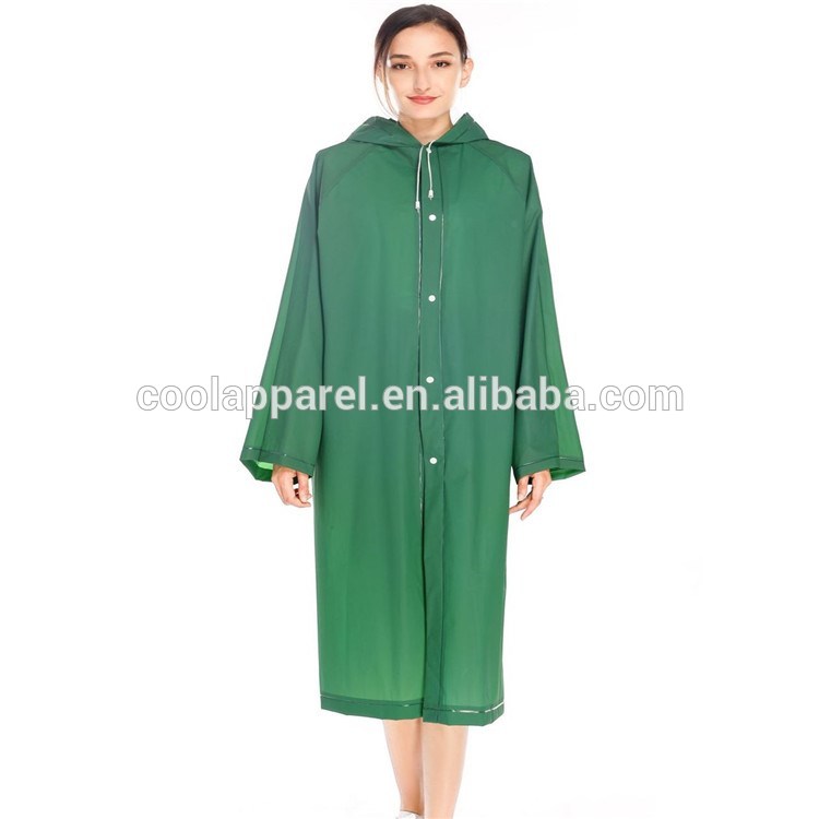 New Design adult recycled raincoat one piece EVA 0.18mm transparent plastic raincoat for adult