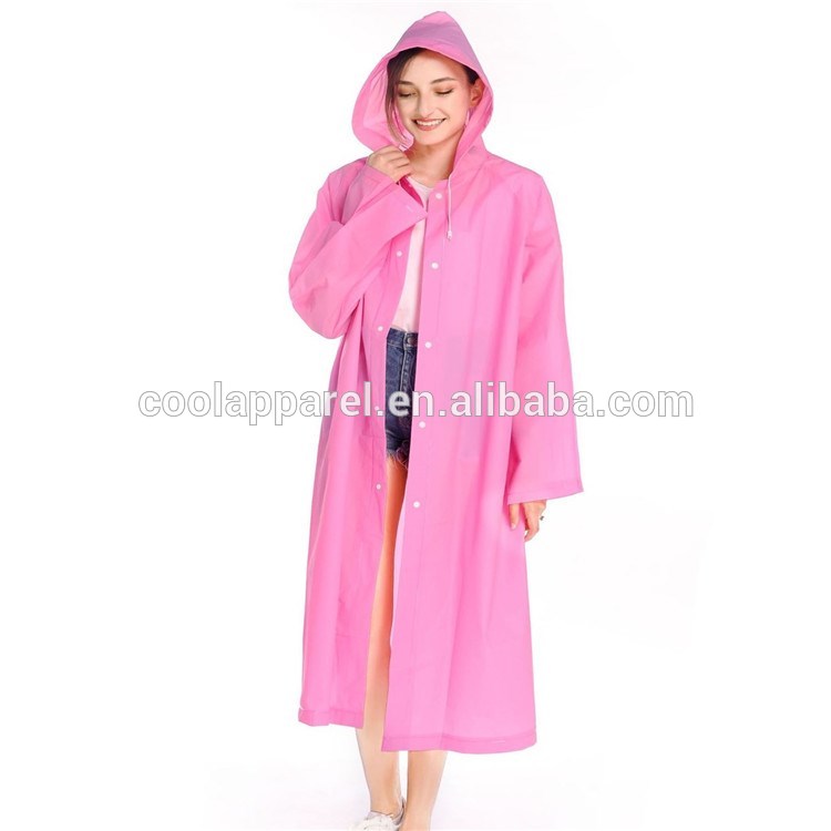 New Design adult recycled raincoat one piece EVA 0.18mm transparent plastic raincoat for adult