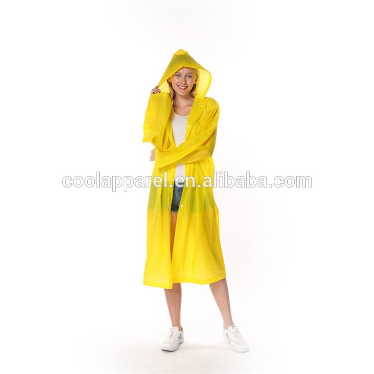 rain poncho recycle full body foldable women fashion EVA rain coat poncho with buttons raincoat raincoats