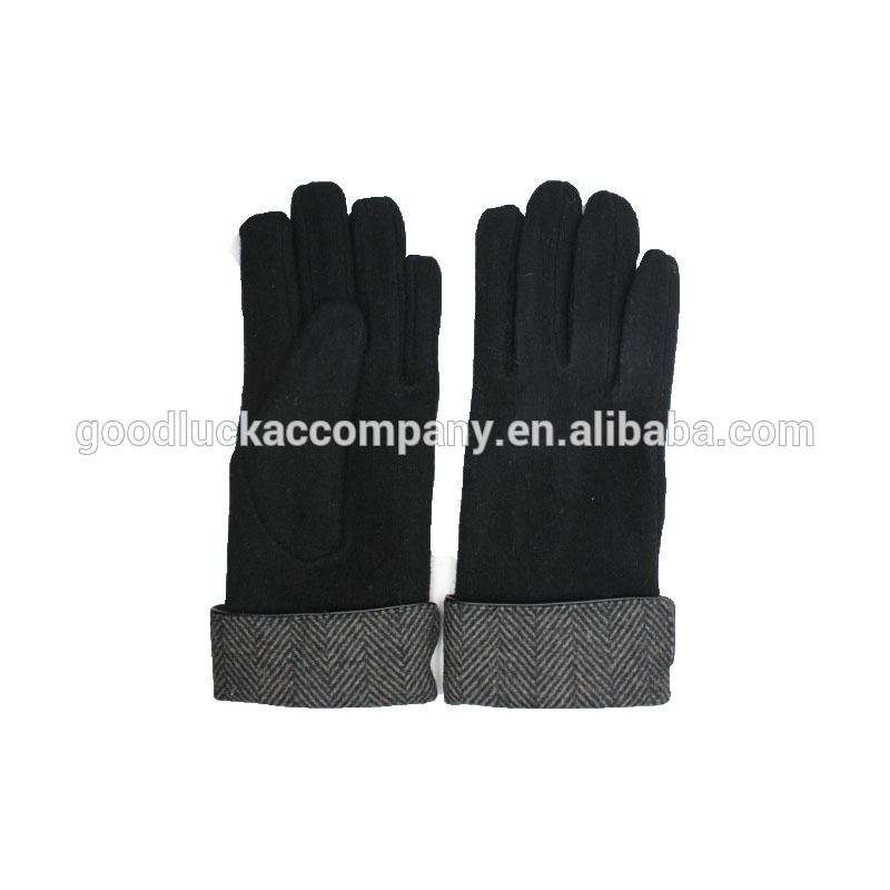 women 70% wool 30% acrylic gloves with facric cuff