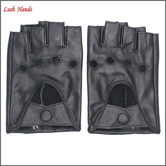 Men 's   short  driving  summer  Leather gloves