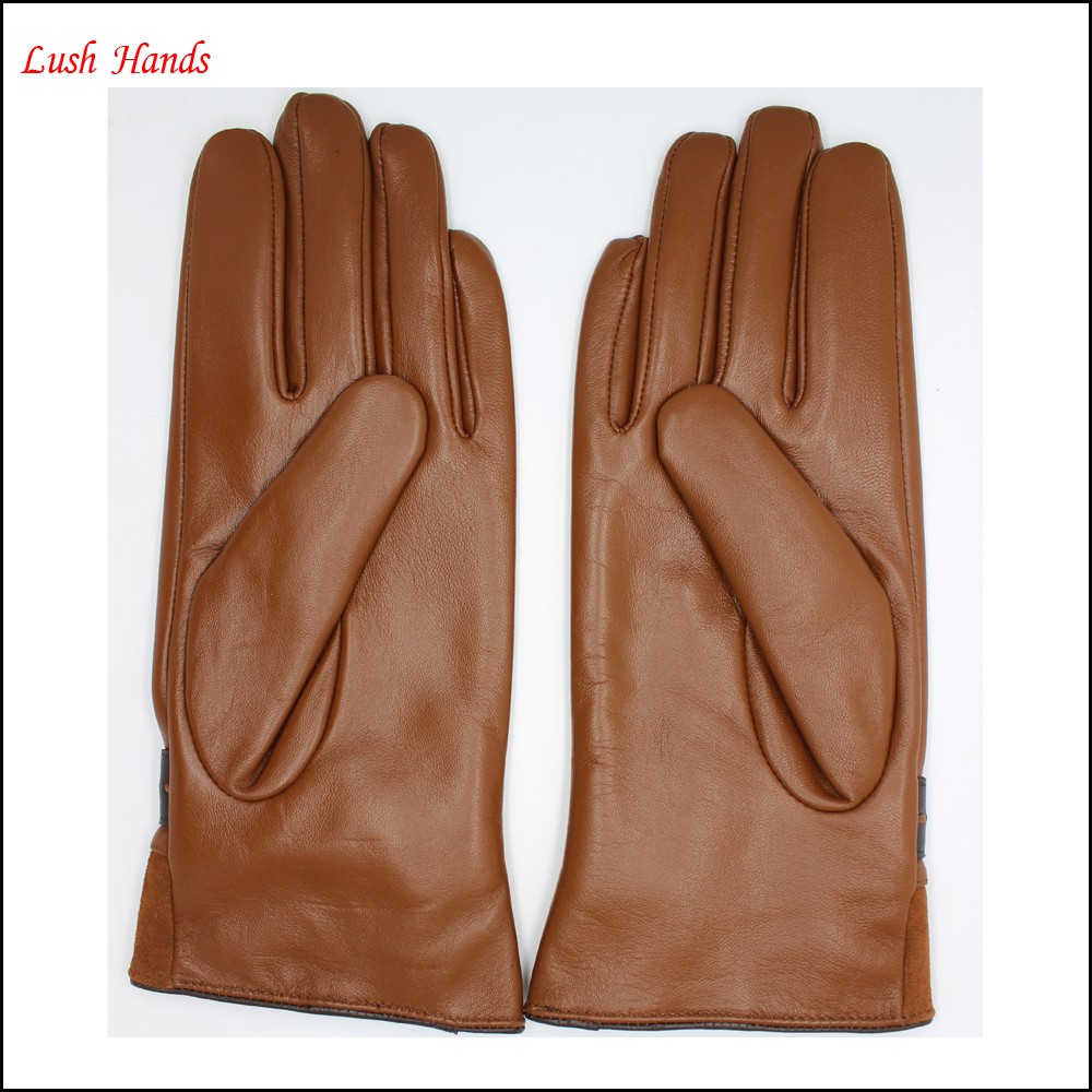 Women's  brown sheepskin leather gloves