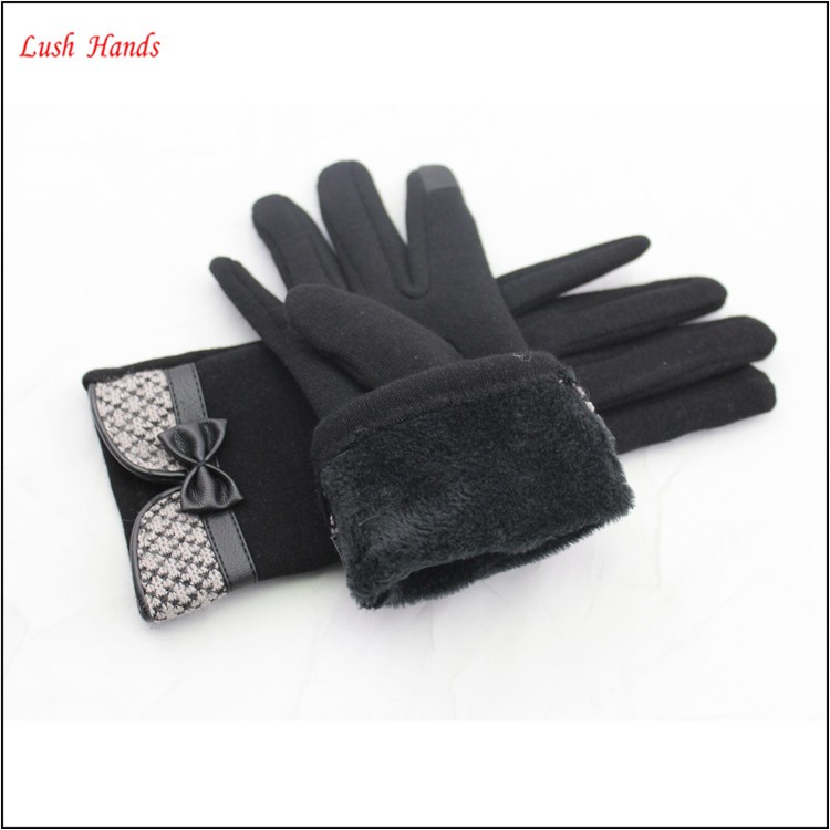 Touch screen micro velvet gloves for girls