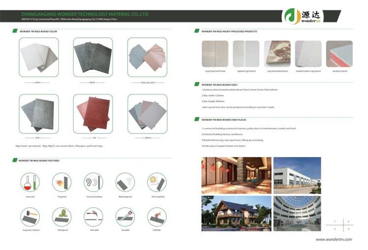 MGO partition board / fireproof board building material for house in China