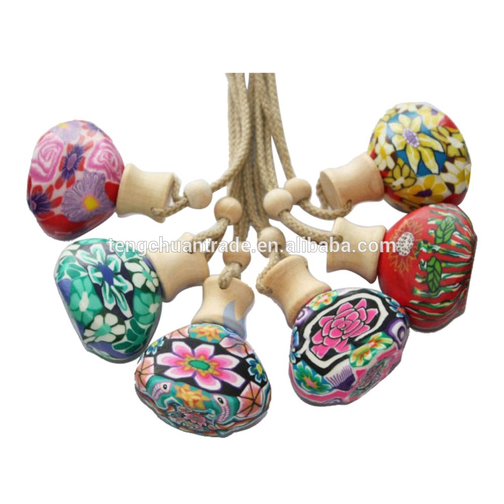 Popular Polymer Clay Hanging Glass Car Air Freshener Perfume Bottle